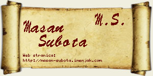 Mašan Subota vizit kartica